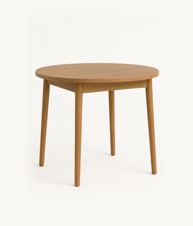 Round oak dining table