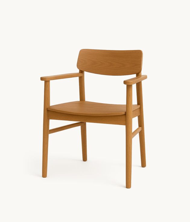 Oak arm dining chair