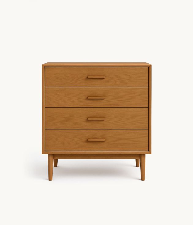 Three-drawer oak dresser