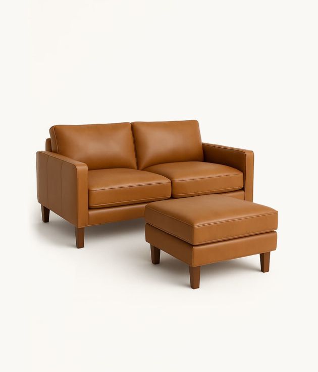 Loveseat and ottoman set